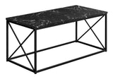41" Black Wood And Metal Coffee Table