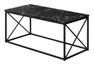 41" Black Wood And Metal Coffee Table