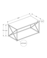 41" Black Wood And Metal Coffee Table