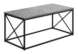 41" Gray And Black Wood And Metal Coffee Table