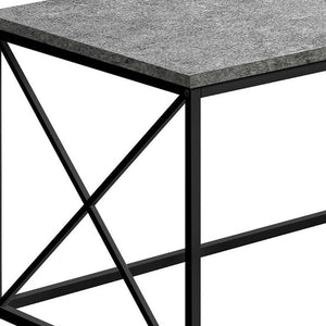 41" Gray And Black Wood And Metal Coffee Table