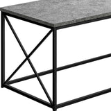 41" Gray And Black Wood And Metal Coffee Table