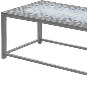 42" Gray Metal Coffee Table