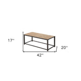42" Brown Metal Coffee Table