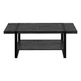 47" Black Coffee Table With Shelf