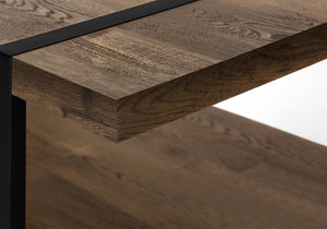 47" Brown And Black Wood Coffee Table With Shelf