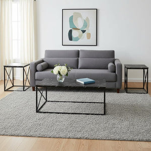 Set of Three 42" Black Metal Coffee Table