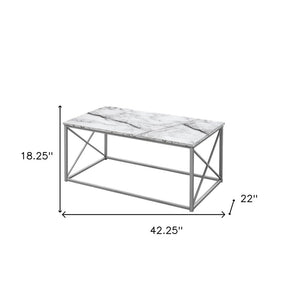 Set of Three 42" White Metal Coffee Table