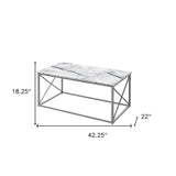 Set of Three 42" White Metal Coffee Table