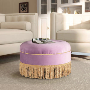 Yolanda - Round Upholstered Accent Ottoman by Couch.com