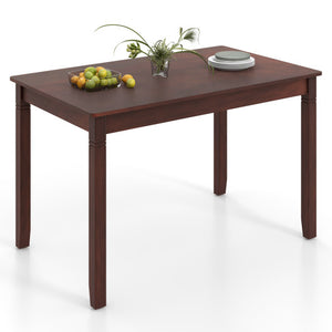 48-Inch Wooden Dining Table for 4 People Rectangular Kitchen Table with Rubber Wood Legs-Cherry