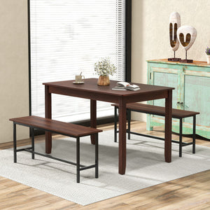 48-Inch Wooden Dining Table for 4 People Rectangular Kitchen Table with Rubber Wood Legs-Cherry