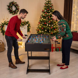 48 Inch Folding Full Competition Size Soccer Table-Black