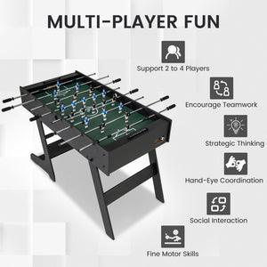 48 Inch Folding Full Competition Size Soccer Table-Black
