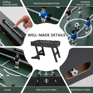 48 Inch Folding Full Competition Size Soccer Table-Black
