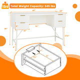 48 Inch Home Office Computer Desk with 4 Drawers-White