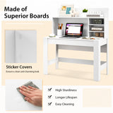 48 Inch Writing Computer Desk with Anti-Tipping Kits and Cable Management Hole-White
