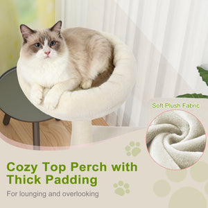 48 Inches Tall Cat Tree Multi-Level Kitten Tower with Large Condo Padded Top Perch-Beige