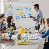 48 x 36 Inches Rolling Double-Sided Whiteboard with Magnetic Surface-White