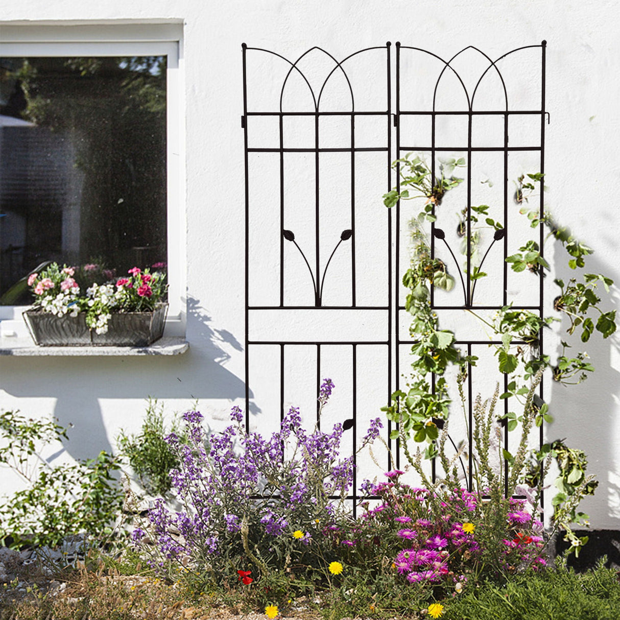 Metal Garden Trellis Rustproof For Climbing Plants Outdoor Flower Support by Couch.com