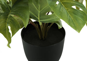 13" Tall, Artificial Plant, Monstera Calthea, Indoor, Faux, Fake, Table, Greenery, Potted, Decorative (Set of 2) - Green / Black by Couch.com