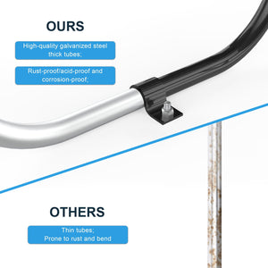 Outdoor Steel Picnic Round Table With Umbrella Pole - Blue by Couch.com