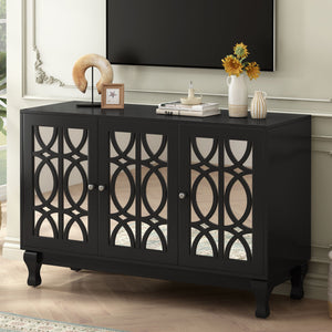 Modern Mirrored TV Stand, 3 Adjustable Shelves For Living Room by Couch.com