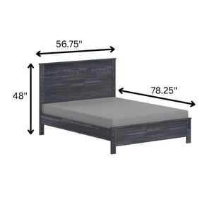 Grey Solid Wood Full Double Bed Frame