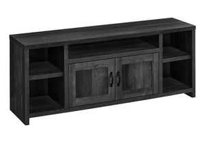 59" Black Cabinet Enclosed Storage TV Stand