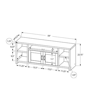 59" Black Cabinet Enclosed Storage TV Stand