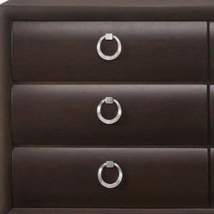 63" Merlot Wood Six Drawer Double Dresser