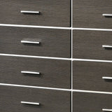 57" Gray Solid and Manufactured Wood Eight Drawer Double Dresser