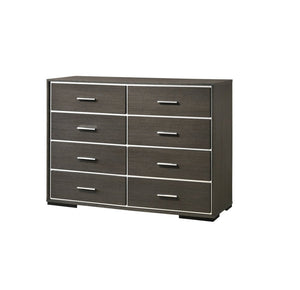 57" Gray Wood Eight Drawer Double Dresser
