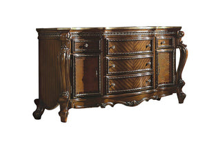 37" Brown Wood Two Door Five Drawer Combo Dresser