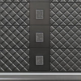 65" Gray Solid and Manufactured Wood Eight Drawer Double Dresser
