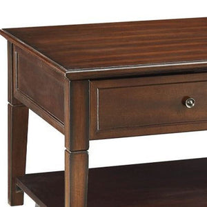 48" Brown Wood Lift Top Coffee Table With Shelf