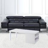 47" White and Silver Wood And Metal Frame Coffee Table With Shelf