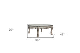 54" Bone Wood Coffee Table