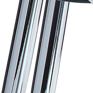 47" White Clear and Silver Wood And Glass And Metal Coffee Table