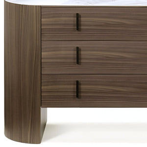 55" Brown Wood Three Drawer Dresser