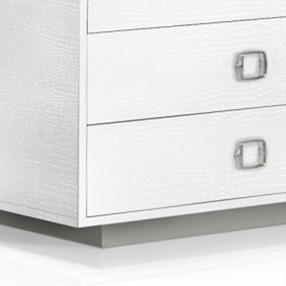 63" White Wood Six Drawer Double Dresser