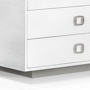 63" White Wood Six Drawer Double Dresser