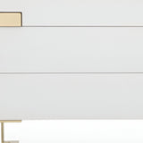60" Gold and White Solid and Manufactured Wood Six Drawer Double Dresser