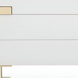 60" Gold And White Wood Six Drawer Double Dresser