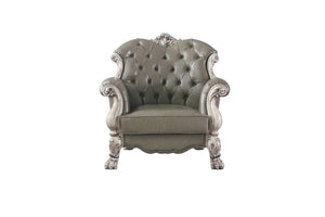 45" Champagne Faux Leather Arm Chair