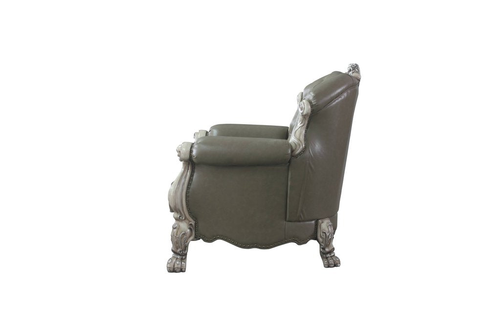 45" Champagne Faux Leather Arm Chair