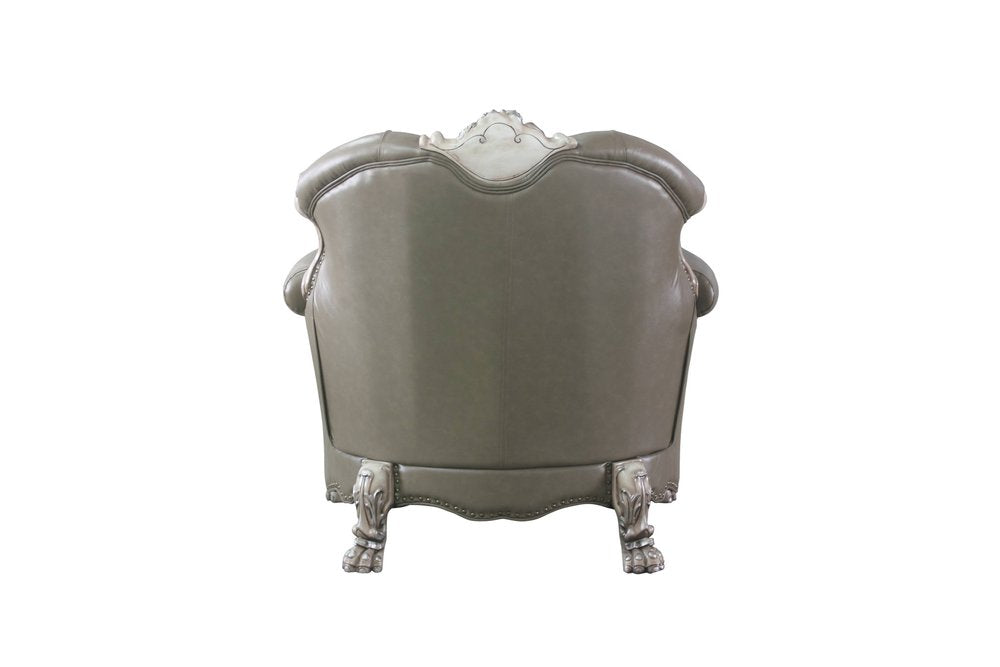 45" Champagne Faux Leather Arm Chair