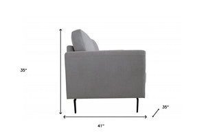 41" Light Gray and Black Linen Arm Chair