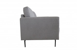 41" Light Gray and Black Linen Arm Chair