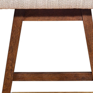 Beige And Brown Solid Wood Swivel Counter Height Bar Chair